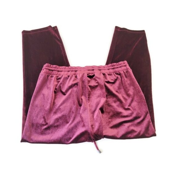 Torrid Women Pants 1 1X Plus Pull On Cropped Velour Burgundy Drawstring BUR17E - Picture 5 of 8